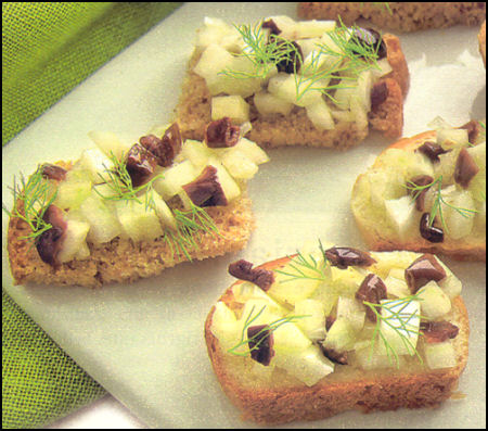 Ricette Antipasti - Bruschetta finocchi e olive